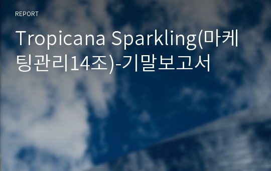 Tropicana Sparkling(마케팅관리14조)-기말보고서