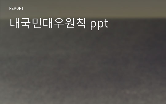 내국민대우원칙 ppt