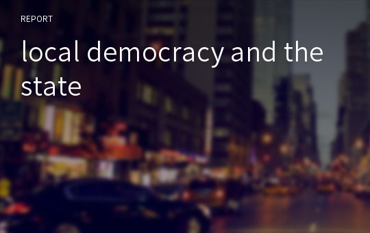 local democracy and the state