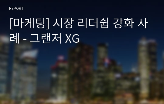 [마케팅] 시장 리더쉽 강화 사례 - 그랜저 XG