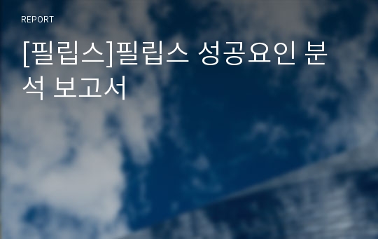 [필립스]필립스 성공요인 분석 보고서