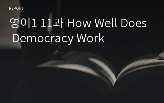 영어1 11과 How Well Does Democracy Work
