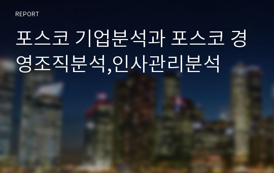 포스코 기업분석과 포스코 경영조직분석,인사관리분석