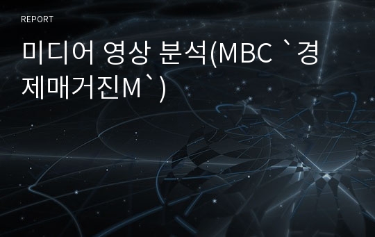 미디어 영상 분석(MBC `경제매거진M`)