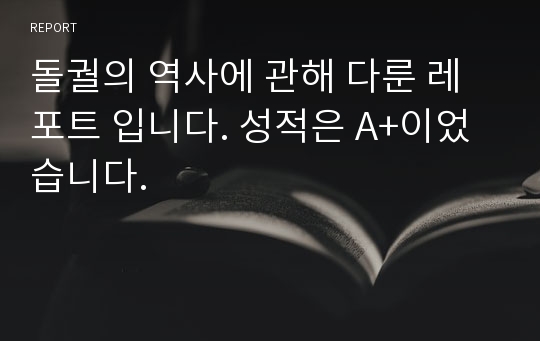 돌궐의 역사에 관해 다룬 레포트 입니다. 성적은 A+이었습니다.