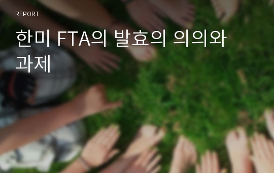 한미 FTA의 발효의 의의와 과제