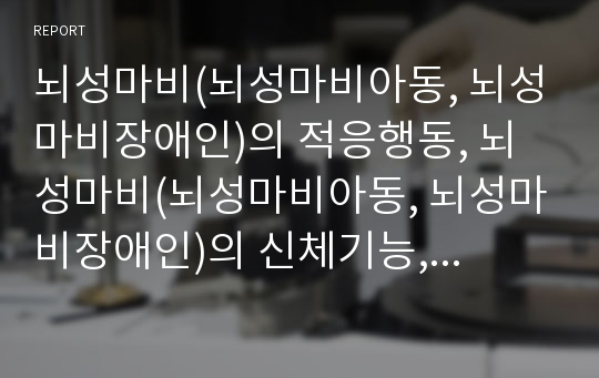 뇌성마비(뇌성마비아동, 뇌성마비장애인)의 적응행동, 뇌성마비(뇌성마비아동, 뇌성마비장애인)의 신체기능, 뇌성마비(뇌성마비아동, 뇌성마비장애인)와 체육활동, 뇌성마비와 컴퓨터 분석