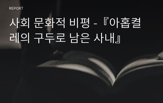사회 문화적 비평 -『아홉켤레의 구두로 남은 사내』