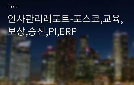 인사관리레포트-포스코,교육,보상,승진,PI,ERP