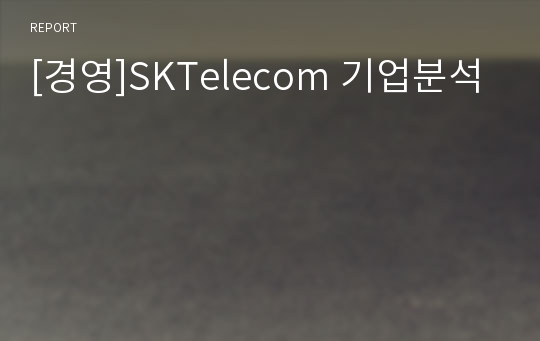 [경영]SKTelecom 기업분석