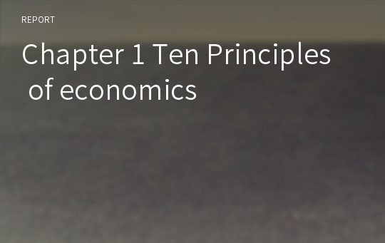 Chapter 1 Ten Principles of economics