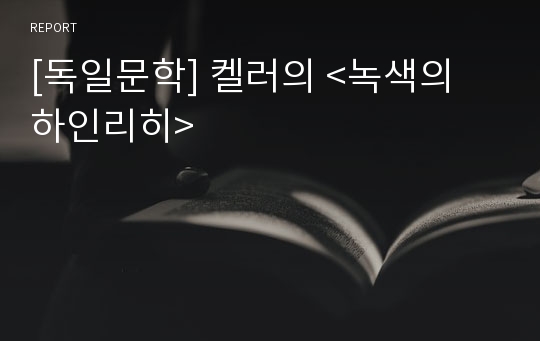 [독일문학] 켈러의 &lt;녹색의 하인리히&gt;