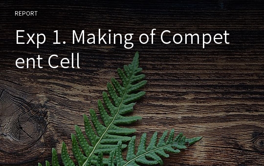 Exp 1. Making of Competent Cell