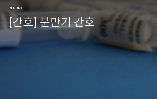 [간호] 분만기 간호