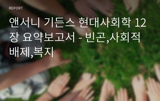 앤서니 기든스 현대사회학 12장 요약보고서 - 빈곤,사회적배제,복지