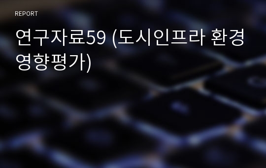 연구자료59 (도시인프라 환경영향평가)