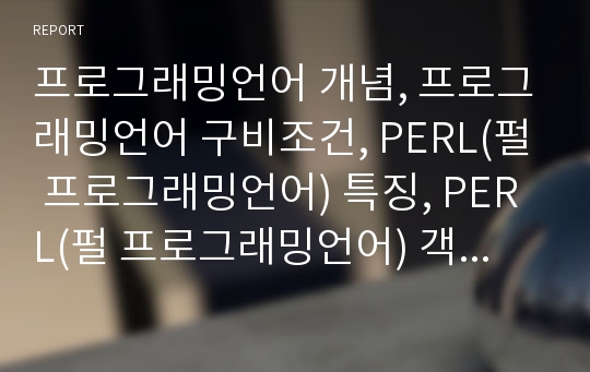 프로그래밍언어 개념, 프로그래밍언어 구비조건, PERL(펄 프로그래밍언어) 특징, PERL(펄 프로그래밍언어) 객체 지향, PERL(펄 프로그래밍언어) 활용, PERL과 CGI