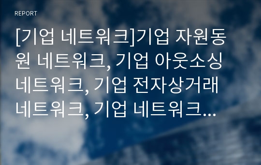 [기업 네트워크]기업 자원동원 네트워크, 기업 아웃소싱 네트워크, 기업 전자상거래 네트워크, 기업 네트워크 사업, 기업 네트워크 보안, 벤처기업 네트워크, 중소기업 네트워크 분석