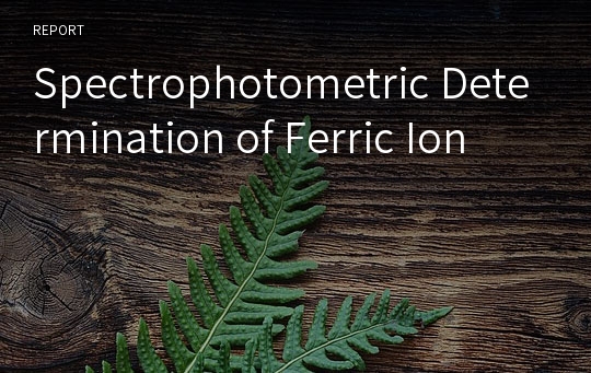 Spectrophotometric Determination of Ferric Ion