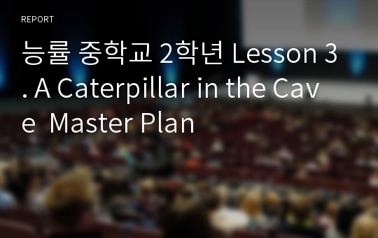능률 중학교 2학년 Lesson 3. A Caterpillar in the Cave  Master Plan