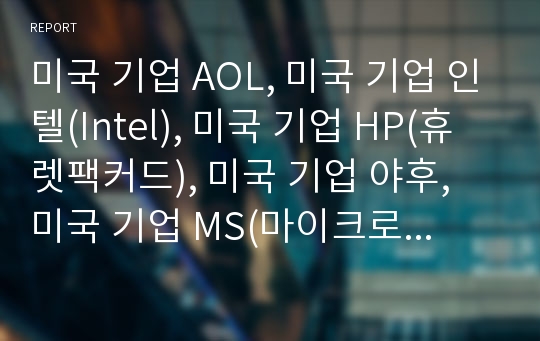 미국 기업 AOL, 미국 기업 인텔(Intel), 미국 기업 HP(휴렛팩커드), 미국 기업 야후, 미국 기업 MS(마이크로소프트), 미국 기업 아마존닷컴, 미국 기업 AT&amp;T