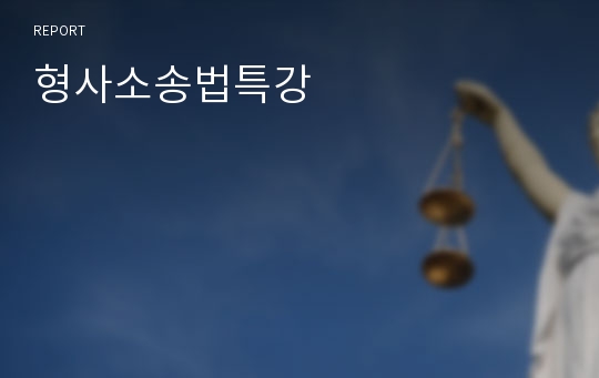 형사소송법특강