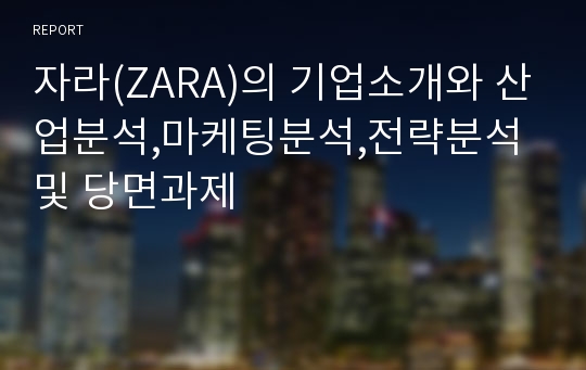 자라(ZARA)의 기업소개와 산업분석,마케팅분석,전략분석 및 당면과제