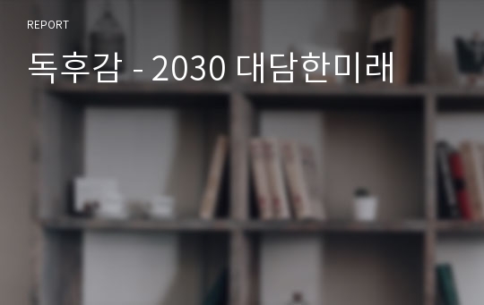 독후감 - 2030 대담한미래