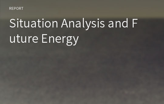 Situation Analysis and Future Energy