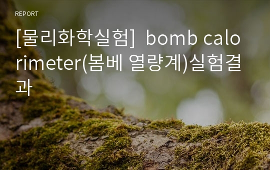 [물리화학실험]  bomb calorimeter(봄베 열량계)실험결과
