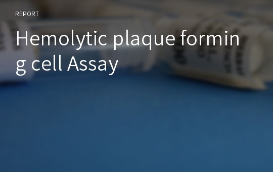 Hemolytic plaque forming cell Assay