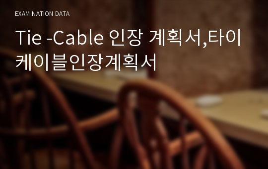 Tie -Cable 인장 계획서,타이케이블인장계획서