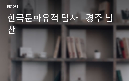 한국문화유적 답사 - 경주 남산