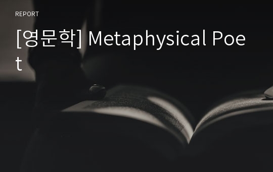 [영문학] Metaphysical Poet