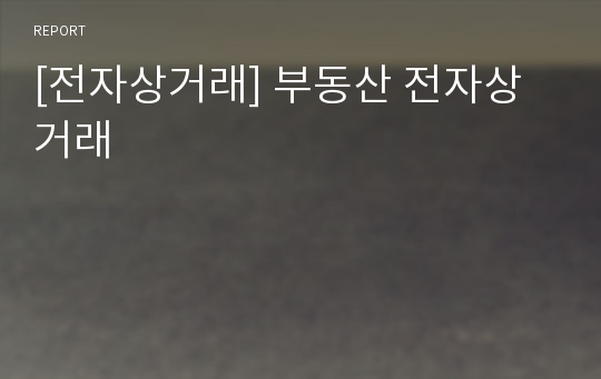 [전자상거래] 부동산 전자상거래