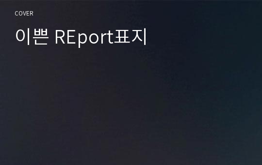 이쁜 REport표지