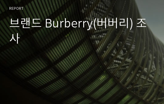 브랜드 Burberry(버버리) 조사