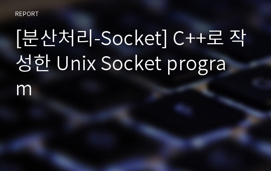 [분산처리-Socket] C++로 작성한 Unix Socket program