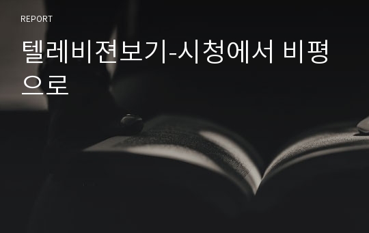 텔레비젼보기-시청에서 비평으로