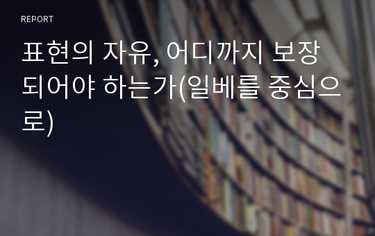 표현의 자유, 어디까지 보장되어야 하는가(일베를 중심으로)