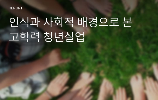 인식과 사회적 배경으로 본 고학력 청년실업