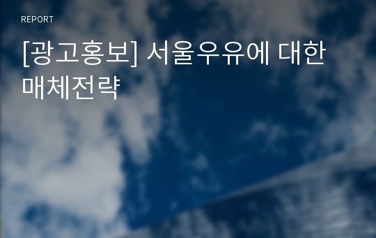 [광고홍보] 서울우유에 대한 매체전략