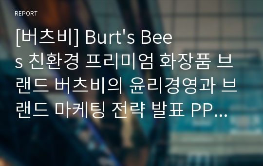 [버츠비] Burt&#039;s Bees 친환경 프리미엄 화장품 브랜드 버츠비의 윤리경영과 브랜드 마케팅 전략 발표 PPT 코스메틱