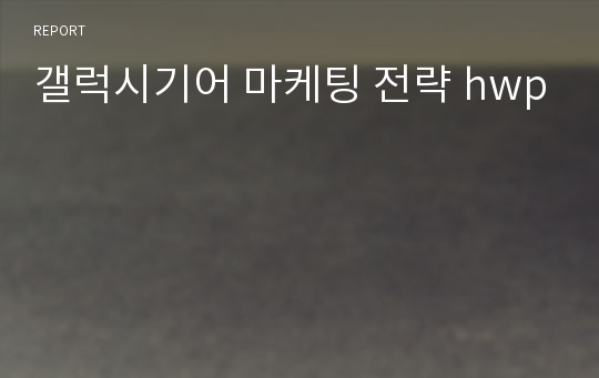 갤럭시기어 마케팅 전략 hwp