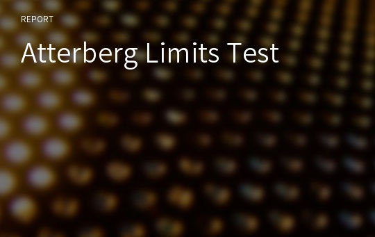 Atterberg Limits Test