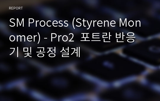 SM Process (Styrene Monomer) - Pro2  포트란 반응기 및 공정 설계