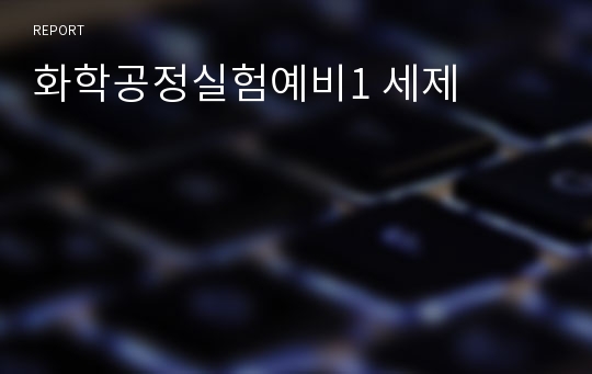 화학공정실험예비1 세제