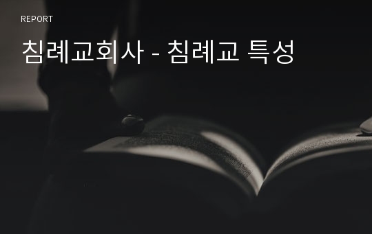 침례교회사 - 침례교 특성