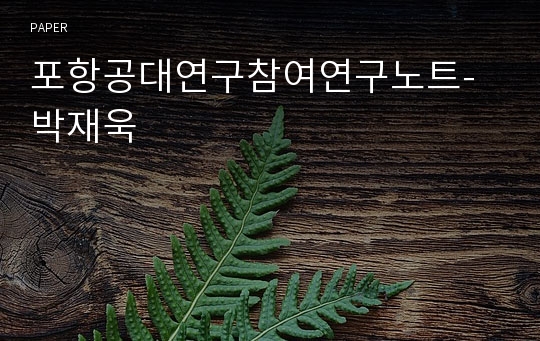 포항공대연구참여연구노트-박재욱