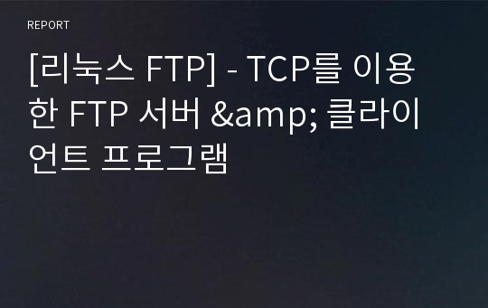 [리눅스 FTP] - TCP를 이용한 FTP 서버 &amp; 클라이언트 프로그램